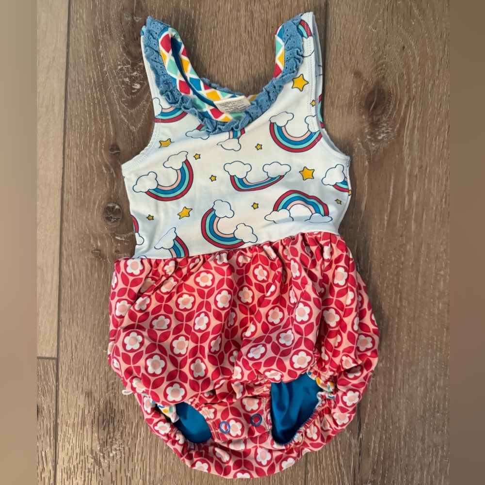 Wildflowers Rainbow and Floral Diaper Cover
